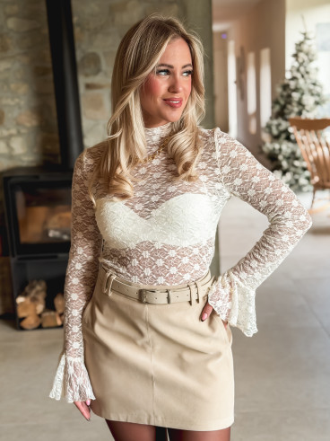Blouse en dentelle Denitsa - Ecru Blouse en dentelle Denitsa - Ecru