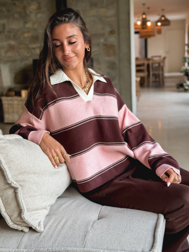 Pull Ligné Frida - Rose