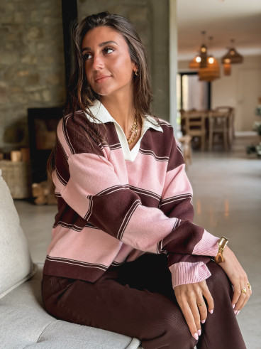 Pull Ligné Frida - Rose