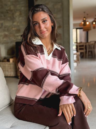 Pull Ligné Frida - Rose