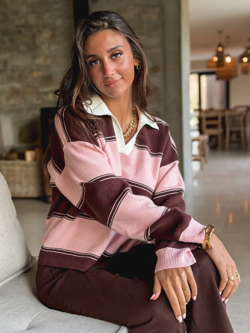 Pull Ligné Frida - Rose