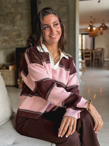 Pull Ligné Frida - Rose