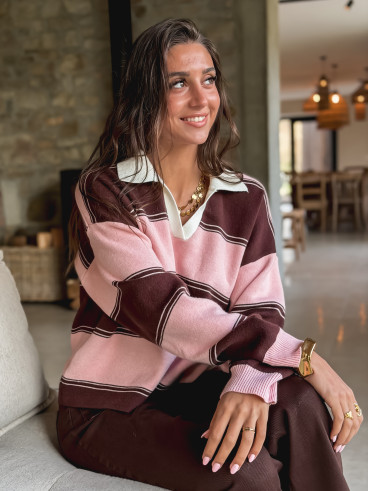 Pull Ligné Frida - Rose