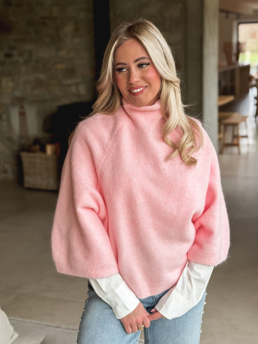 Pull Serife - Rose Pull Serife - Rose