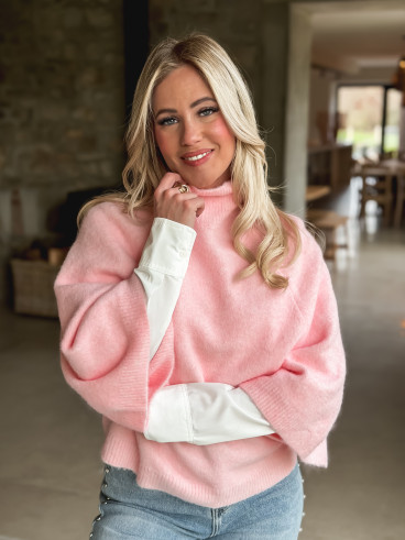 Pull Serife - Rose Pull Serife - Rose