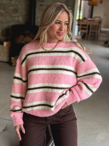 Pull Catalinna - Rose/Ecru