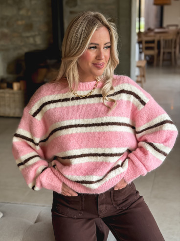 Pull Catalinna - Rose/Ecru