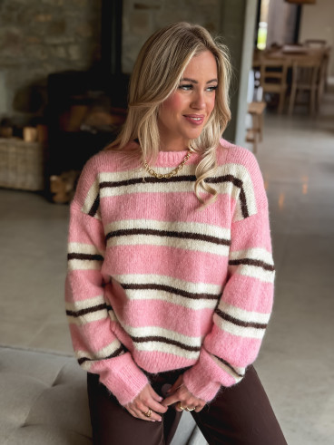 Pull Catalinna - Rose/Ecru