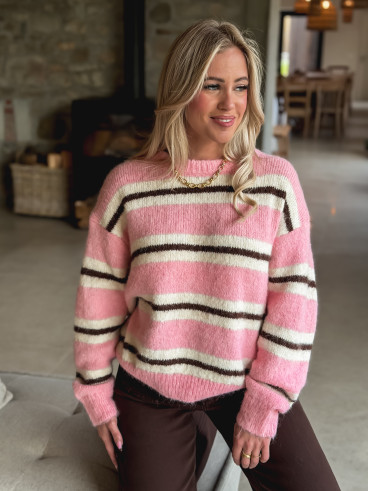 Pull Catalinna - Rose/Ecru