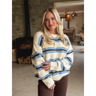 Pull Catalinna - Bleu ciel/Ecru