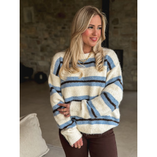 Pull Catalinna - Bleu ciel/Ecru