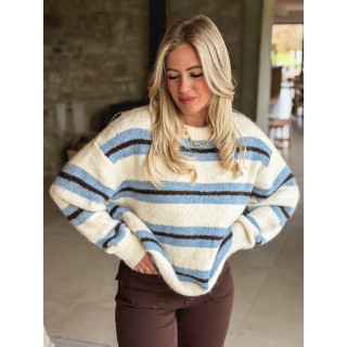 Pull Catalinna - Bleu ciel/Ecru