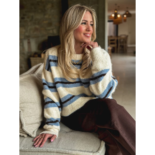 Pull Catalinna - Bleu ciel/Ecru