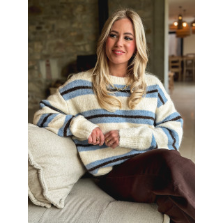 Pull Catalinna - Bleu ciel/Ecru