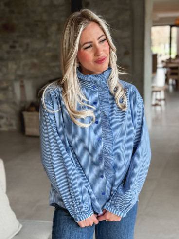 Chemise lignée Francesca - Bleu