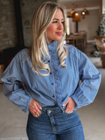 Chemise lignée Francesca - Bleu
