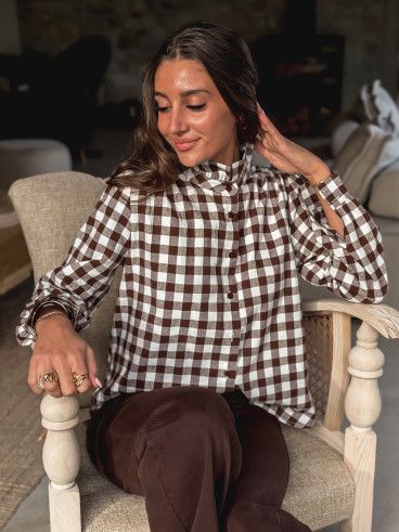 Chemise à carreaux Gloriane - Chocolat