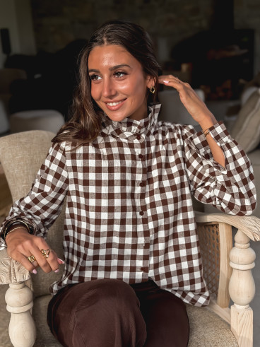 Chemise à carreaux Gloriane - Chocolat Chemise à carreaux Gloriane - Chocolat