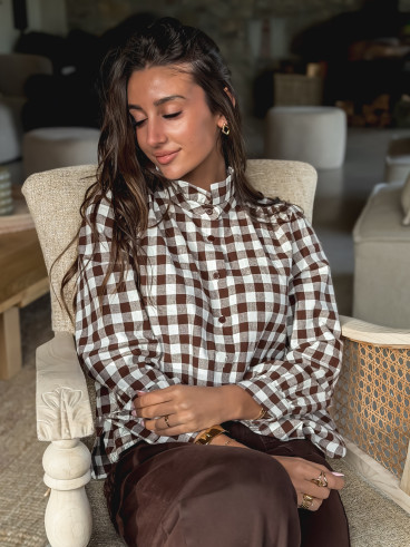 Chemise à carreaux Gloriane - Chocolat Chemise à carreaux Gloriane - Chocolat