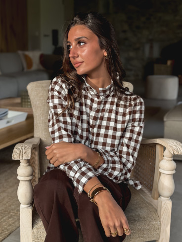 Chemise à carreaux Gloriane - Chocolat Chemise à carreaux Gloriane - Chocolat