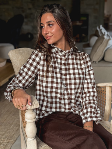 Chemise à carreaux Gloriane - Chocolat Chemise à carreaux Gloriane - Chocolat