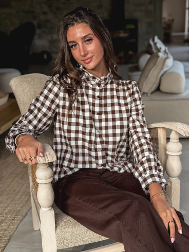 Chemise à carreaux Gloriane - Chocolat Chemise à carreaux Gloriane - Chocolat