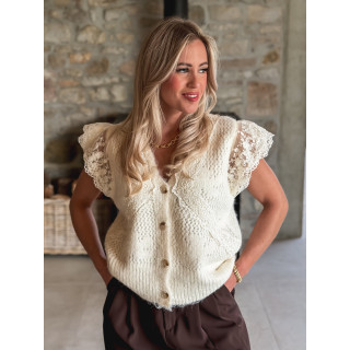 Pull sans manches Maria - Crème