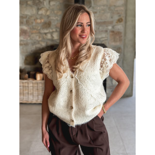 Pull sans manches Maria - Crème