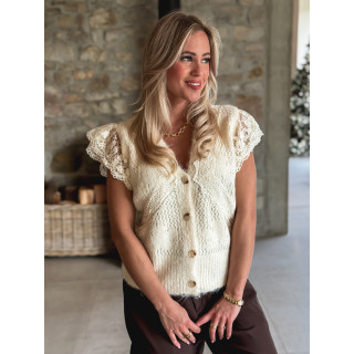 Pull sans manches Maria - Crème