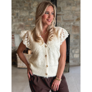 Pull sans manches Maria - Crème