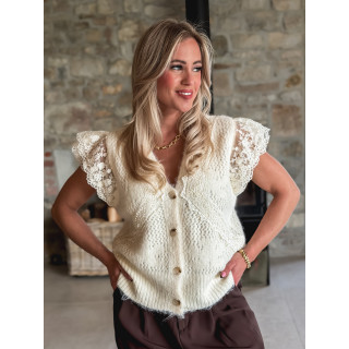 Pull sans manches Maria - Crème