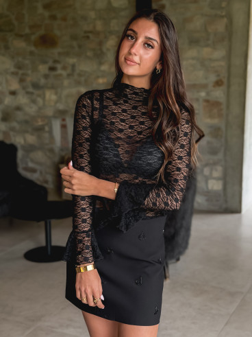 Blouse en dentelle Denitsa - Noir