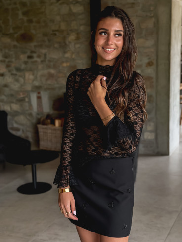 Blouse en dentelle Denitsa - Noir