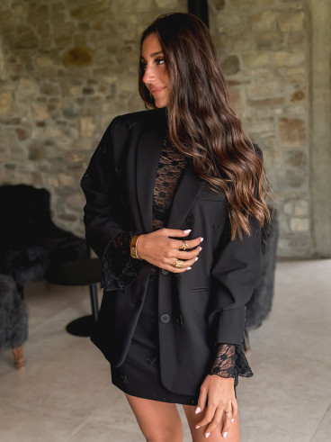 Blouse en dentelle Denitsa - Noir