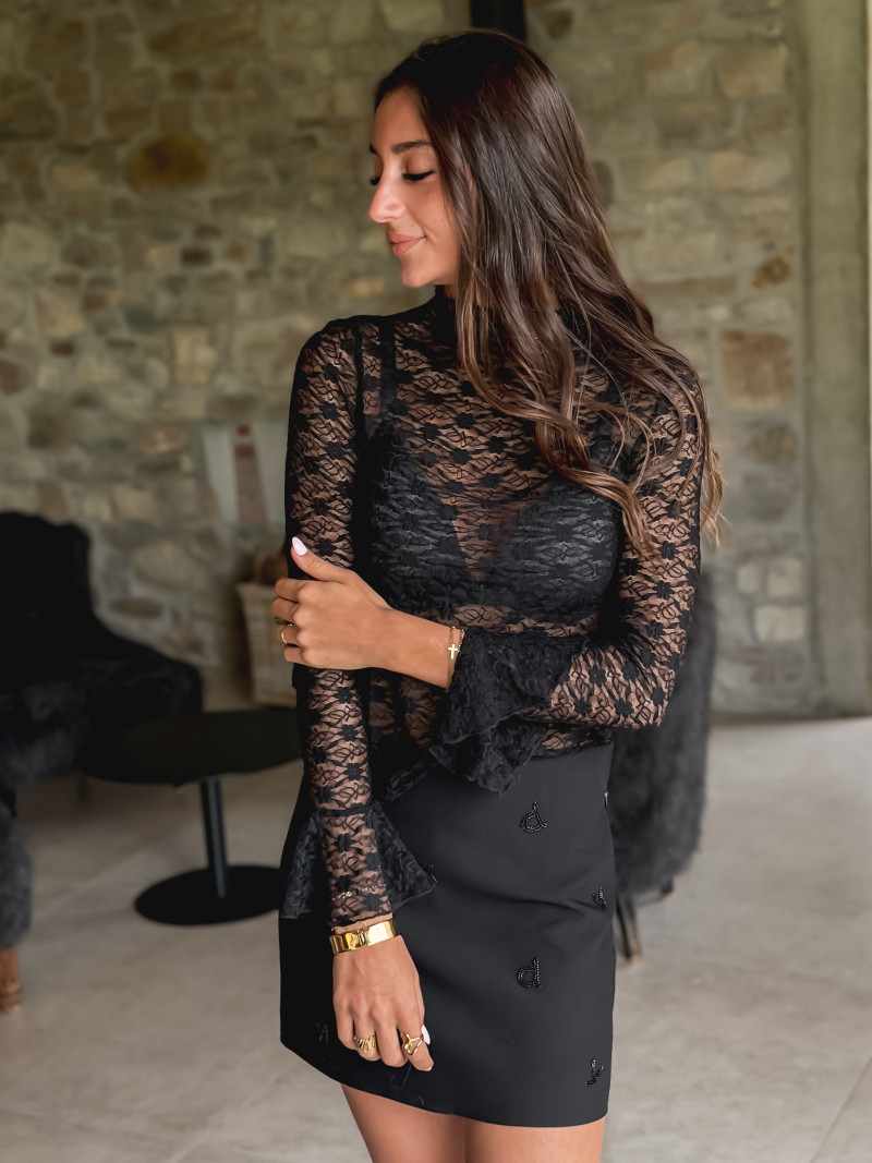 Blouse en dentelle Denitsa - Noir