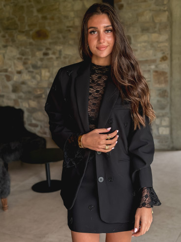 Blouse en dentelle Denitsa - Noir