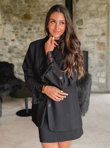 Blouse en dentelle Denitsa - Noir