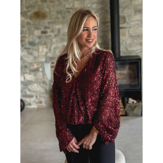 Body à sequins Karoline - Bordeaux