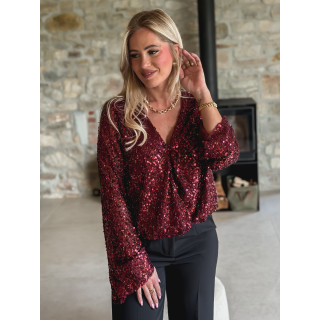 Body à sequins Karoline - Bordeaux