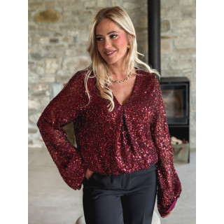 Body à sequins Karoline - Bordeaux