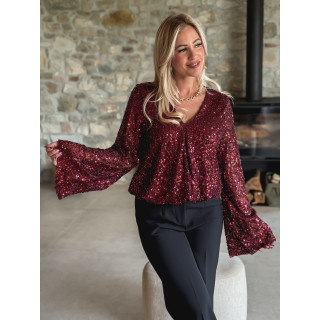 Body à sequins Karoline - Bordeaux