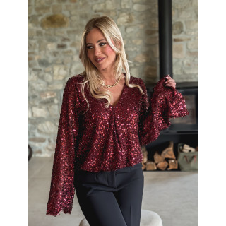 Body à sequins Karoline - Bordeaux