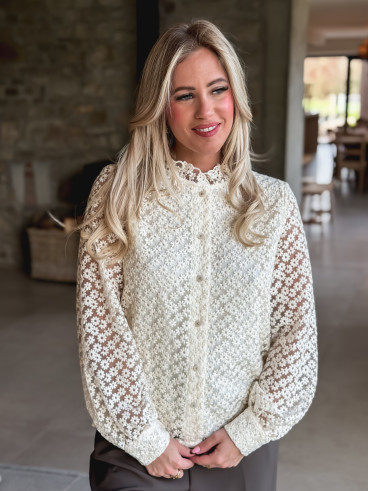 Chemisier à fleurs Nesrine - Crème