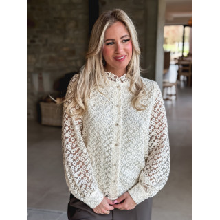 Chemisier à fleurs Nesrine - Crème