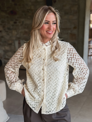 Chemisier à fleurs Nesrine - Crème