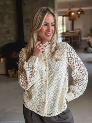 Chemisier à fleurs Nesrine - Crème