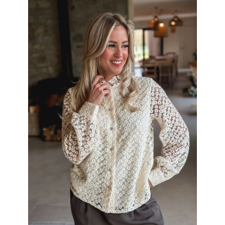 Chemisier à fleurs Nesrine - Crème