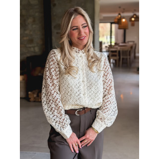 Chemisier à fleurs Nesrine - Crème