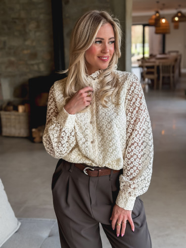 Chemisier à fleurs Nesrine - Crème