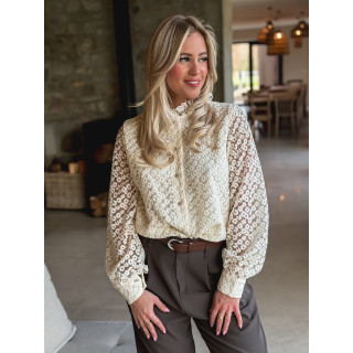 Chemisier à fleurs Nesrine - Crème